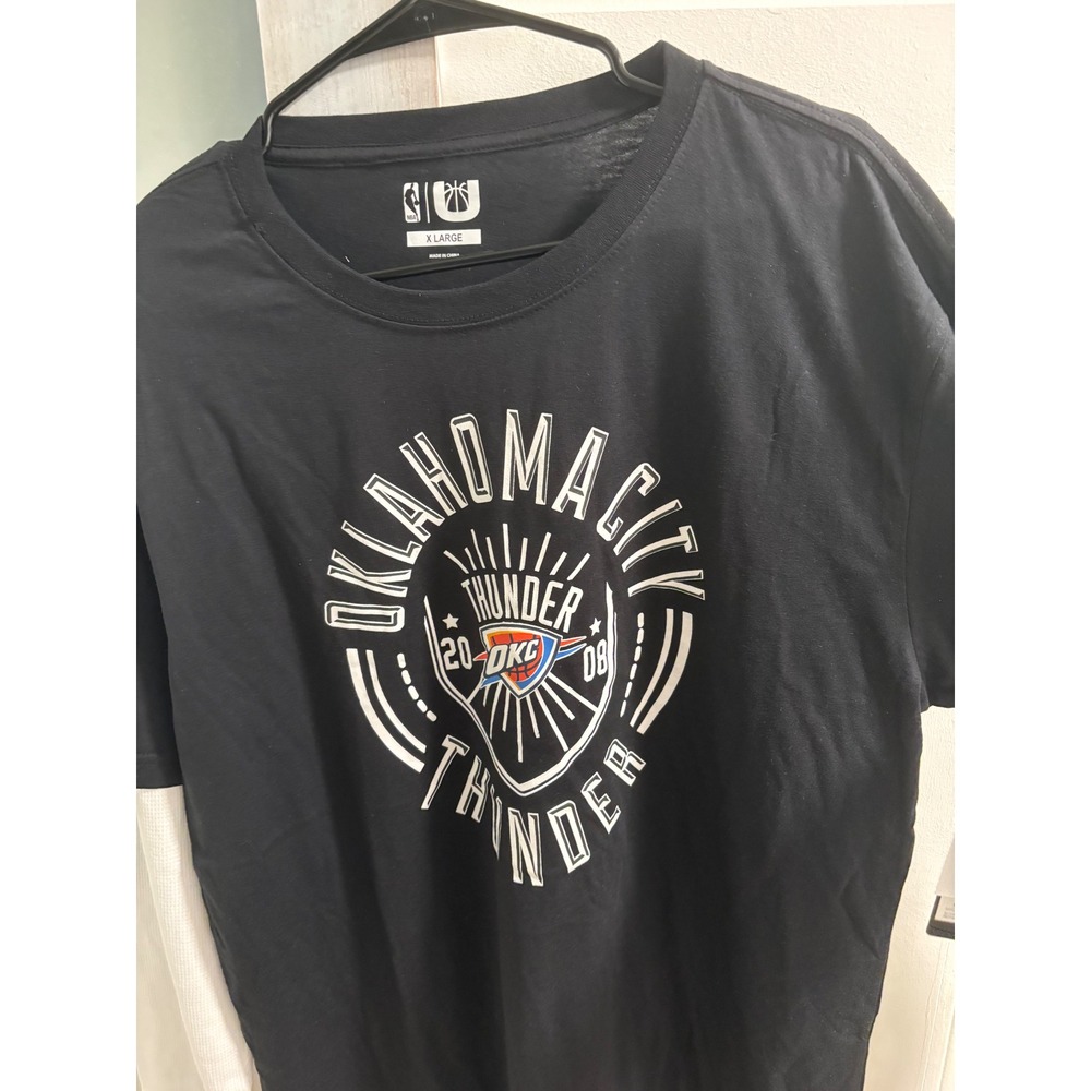 NBA Oklahoma City Thunder Mens XL Long Sleeve Layered T-Shirt Black White NWT